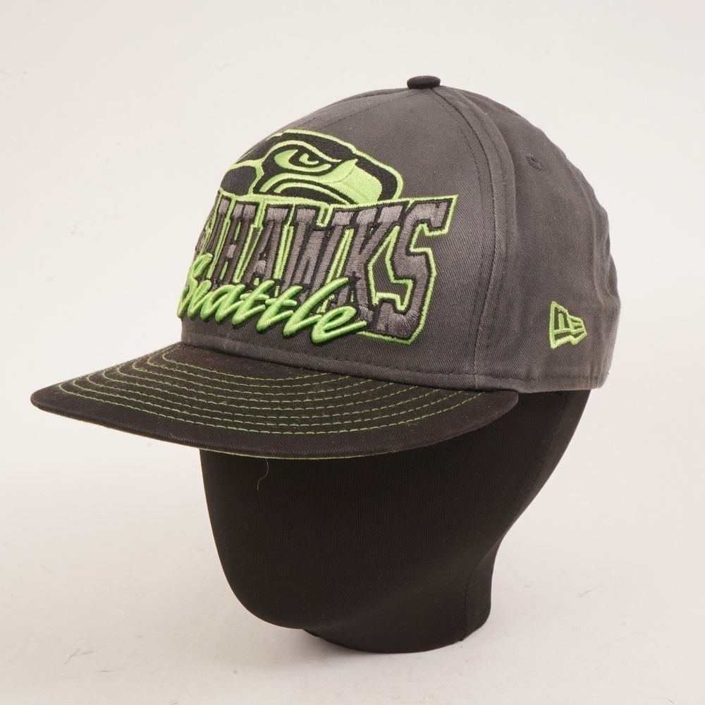 New Era 9Fifty Seattle Seahawks Huge Green‎ Embroidered  Logo Adjustable Hat